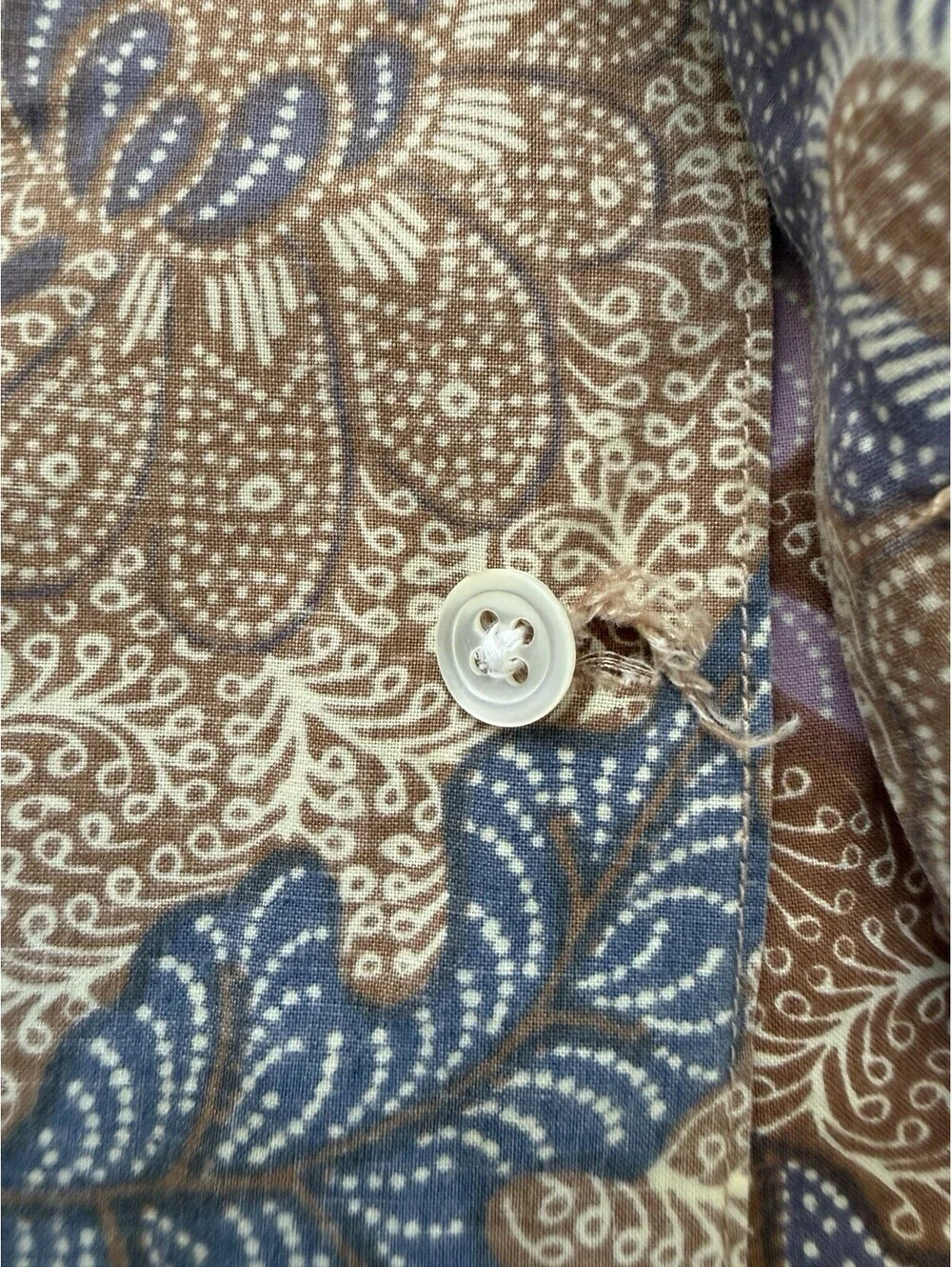 Vintage 90s Banana Republic Safari Travel Shirt XL Batik Bird Floral Hawaiian